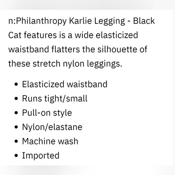 Revolve n:Philanthropy NWT Karlie High Waisted Classic Leggings in Black Cat M - Picture 7 of 7